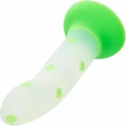 Светящийся фаллоимитатор California Exotic Novelties Glow Stick Leaf, 15,2 см, силикон, белый с зелёным