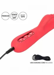 Рельефный вибратор-кролик Throb Pulse, с функцией пульсирующее воздействие, 21,5 см, 10 режимов, силикон, розовый