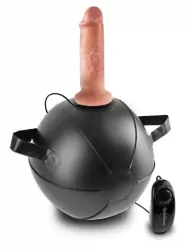 Мини-мяч Vibrating Mini Sex Ball с вибрацией и насадкой-реалистиком 6 – черный