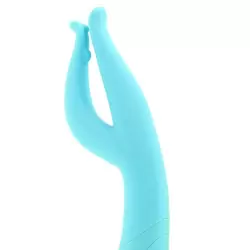 Вибромассажер Impress Dual Kiss со стимуляцией клитора – голубой