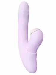 Модульный вибратор-кролик Svakom DuoGlow, 19,6 см, со съёмным клиторальным пульсатором, с функцией нагрева, лиловый