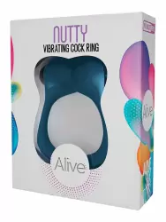 Эрекционное виброкольцо Alive Nutty, диаметр 3,18 см, силикон, синий