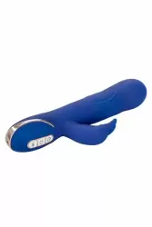 Прямой вибратор-кролик Jack Rabbit Signature Rotating Beaded, с функцией ротации, 22,8 см, синий