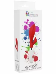 Изогнутый вибратор-кролик Achelois, 21,7 см, 10 скоростей, красный с белым