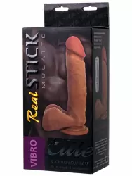 Виброреалистик с мошонкой Toyfa Elite Mulatto на присоске 16 см – мулат