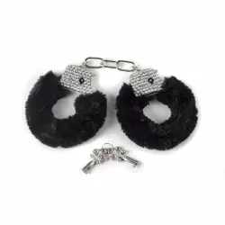 НАРУЧНИКИ С КРИСТАЛЛАМИ BONDAGE ЧЕРНЫЕ