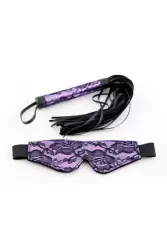 Кружевной набор маска и флоггер TOYFA Marcus – пурпурный