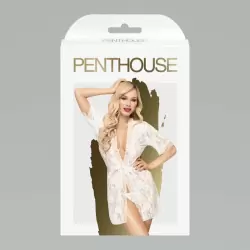 Полупрозрачный ажурный халат Sweet retreat white (XL).