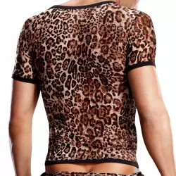 Леопардовая футболка BlueLine из сетки – L/XL