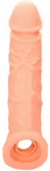 Увеличивающая насадка Shots Toys RealRock с креплением, телесный, 21,9 см х 5,9 см