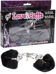 Металлические наручники Metal HandCuff с мехом – черные