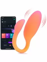 Интерактивное виброяйцо Magic Motion Flamingo Max, управление с приложения, 11 см, оранжевое