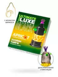 Стимулирующий презерватив Luxe Black Ultimate Хозяин Тайги, 18,см, абрикос, 1 шт.