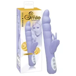 Вибратор двойного действия с ротацией Smile Fancy - голубой