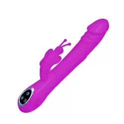 Вибромассажер-ротатор Butterfly с клиторальным стимулятором-бабочкой – розовый