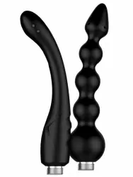 Набор для анального душа Nexus Shower Douche Duo, для опытных пользователей, 2 насадки, черные