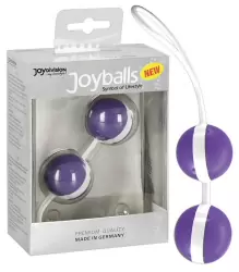 Вагинальные шарики Joyballs Bicolored со смещенным центром тяжести – фиолетовый с белым