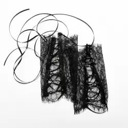 Черные кружевные манжеты ручной работы Dolce Piccante Сiglia - S/M