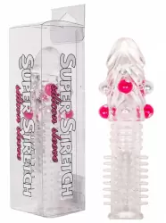 Насадка с закрытой головкой Silicon Sleeve с бусинками – прозрачная