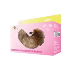 Анальная пробка с черно-рыжим хвостом