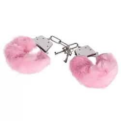Металлические наручники Metal HandCuff с мехом – розовые