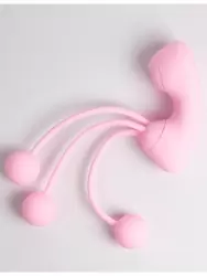 Вакуумный стимулятор клитора Youvic с вагинальными виброшариками, 16 см, 20 режимов, розовый