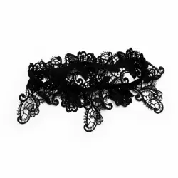 Черная подвязка из кружева ручной работы Dolce Piccante Desiderio - S/M