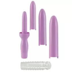 Вибромассажер с насадками Dilator Set Purple Dilator with 4 Sizes & Sleeve