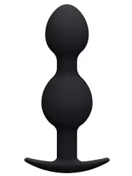 Анальная втулка Pretty Love, со смещённым центром тяжести, 11 см, силикон, черный