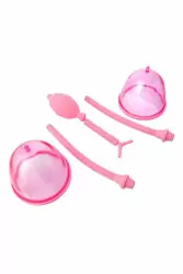 Вакуумная помпа для груди TOYFA с двумя чашечками - розовый