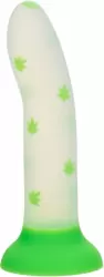 Светящийся фаллоимитатор California Exotic Novelties Glow Stick Leaf, 15,2 см, силикон, белый с зелёным