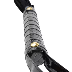 Плетка Fetish Fantasy Gold черная с золотом