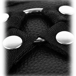 Страпон-трусики с вибрацией Leather Lover's Harness кожаные