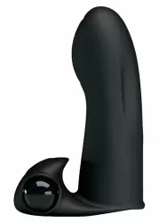 Компактная вибронасадка на палец PrettyLove Adonis, 8,2 см, силикон, черный