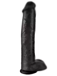 Реалистичный фаллоимитатор-гигант Pipedream King Cock 15 Cock with Balls, с мошонкой, 40,5 см, диаметр 7,6 см, черный