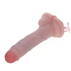 Большой вибратор-реалистик с внутренним стержнем на подошве-присоске Super Sarver – телесный