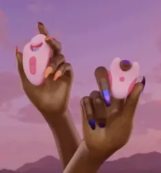 Вибратор для клитора Unbound Diviy. 5 режимов работы, АБС-пластик/силикон, 8.6 см, оранжевый с фиолетовым