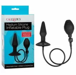 Расширяющаяся анальная пробка Silicone Inflatable Plug (Medium), 10,75 см, силикон, черный