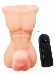 Реалистичный вибратор Baile Temptation Bigger man, 17,5 см, с миниторсом, с проводным пультом, телесный