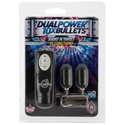 Две вибропули 10X Dual Power Bullets - Short n' Sweet – черный