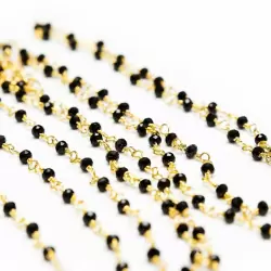 Золотистое колье на тело ручной работы с черным агатом Dolce Piccante Enigma - S