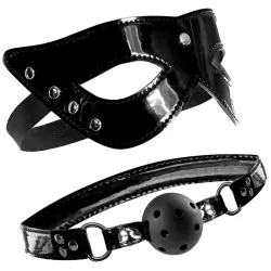 Комплект из маски и кляпа Masquerade Mask & Ball Gag – черный	