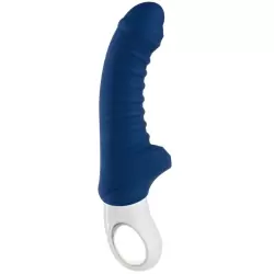 Ребристый вибратор-кролик Fun Factory Tiger G4, 21,7 см, силикон, синий