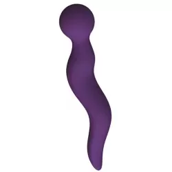 Универсальный вибратор с шаровидной головкой и волнистым стволом Wand Cassi, фиолетовый