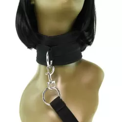 Ошейник с длинным поводком Collar And Leash – черный