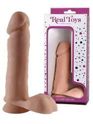 Реалистичный фаллоимитатор с мошонкой Real Toys №2 на присоске – телесный