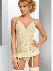 Нежный светло-желтый корсаж Avanua Tessie с трусиками – S/M