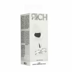 Серебряная анальная пробка с бриллиантовыми кристаллами в форме цветка -3,1 см.