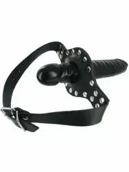 Кляп-фаллос Strict Leather The Ride Me Mouth, со страпоном, 12 см, ПВХ, черный