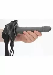 Страпон (фаллопротез) со спиралевидной фактурой без мошонки, металлик - 8'' / 20 см